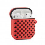 Wholesale Airpod (2 / 1) Honeycomb Mesh Sports Cover Skin for Airpod Charging Case (Red Black)